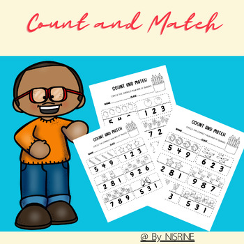 Preview of Free worksheets for counting and matching numbers from pictures.