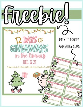 Preview of Freebie! 12 Days of Giveaways Merry and Bright Poster and Entry Slips
