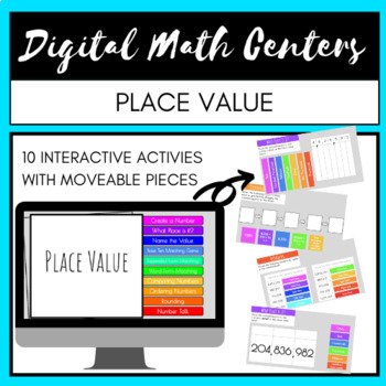 Preview of Freebie - 4th Grade Digital Math Centers: Place Value | Google Classroom
