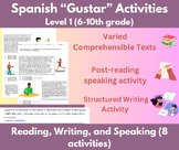 Spanish Gustar Activities| Reading, Writing, and Speaking 