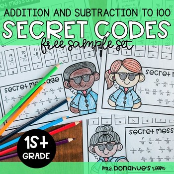 Preview of Freebie - Addition and Subtraction Secret Codes