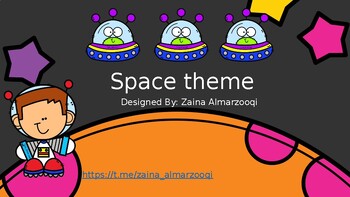 Preview of Freebie Alien space theme template PowerPoint game cvc spelling math