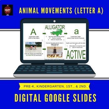 Preview of Freebie Animal Movements (Letter A)--Digital Google Slides