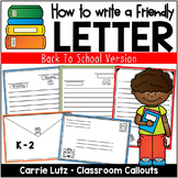 Friendly Letter Templates - Back to School Version