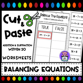 Preview of Balancing Equations  - True or False Equivalence Worksheets