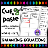 Balancing Equations  - True or False Equivalence Worksheets