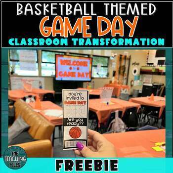 Preview of Freebie Basketball Game Day Classroom Transformation 4th Grade