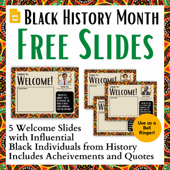 Preview of Freebie! Black History Month Daily Slides Templates - Bell Ringer/Do Now