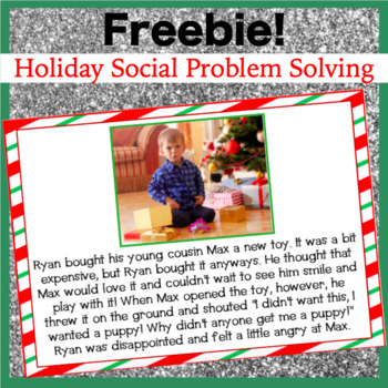Preview of Freebie - Boom Cards: Holiday Social Problem Solving