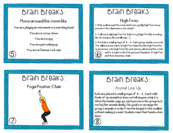 Freebie: Brain Breaks | Free Brain Break Activities by The Teacher Next