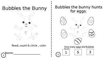 Preview of Freebie!! Bubbles the Bunny read, count, color flip book!