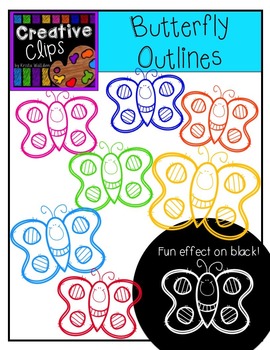 Preview of Freebie! Butterfly Outlines {Creative Clips Digital Clipart}