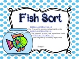 *Freebie* Fish Sort- CCSS ELA Grade 1- Noun, Verb, and Adjective