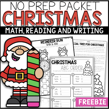 Preview of Freebie Christmas Activities Reading Comprehension and Math Activities