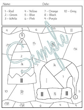 Freebie Christmas Color by Number 1 - 10 by STEMinist apothecary