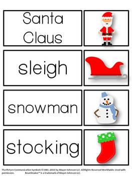 Christmas Vocabulary Words and Pictures by Little Miss Edugator | TpT