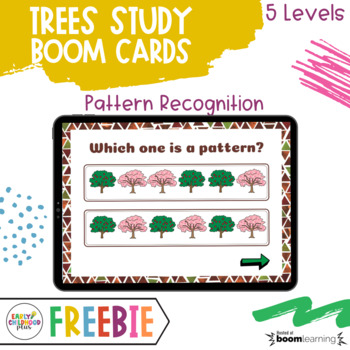 Preview of Freebie | Creative Curriculum | Trees | BOOM Cards | Pattern Math Games  