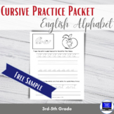 FREE SAMPLE: Cursive Practice Packet (English Alphabet)