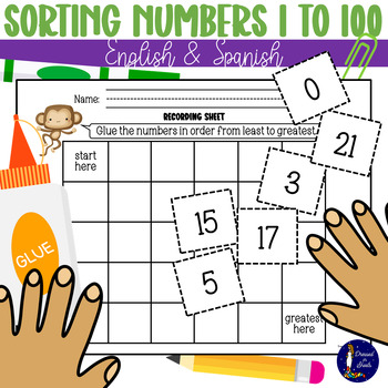 Preview of Sorting Numbers 1 to 100 Activities