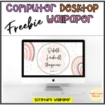 Preview of Freebie Desktop Wallpaper Background Scripture boho rainbow