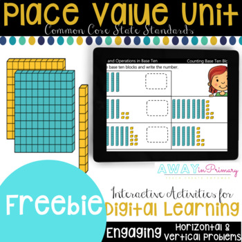 Preview of Freebie Digital Place Value Unit Seesaw, Google Classroom