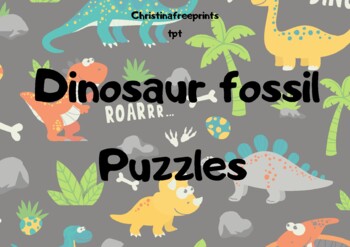 Preview of Freebie Dinosaur fossil Puzzles