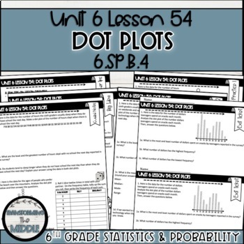 Preview of Freebie Dot Plots Lesson | 6th Grade Math