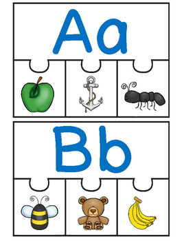 FREEBIE Dual Language 4 Piece Puzzles Letters A-F in both English and ...