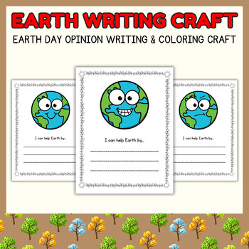 Preview of Freebie Earth Day writing color craft l Spring Door Decor & April Bulletin Board