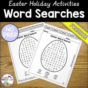 Preview of Freebie Easter Word Search Printables