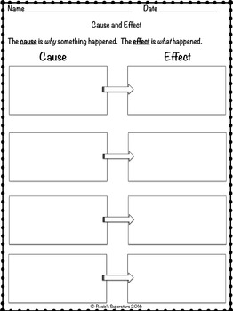 cause and effect graphic organizer free