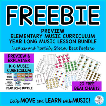 Preview of Freebie: Elementary Music Curriculum Preview with Steady Beat Charts