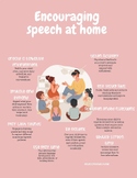 Freebie Encouraging speech at home handout for parents and