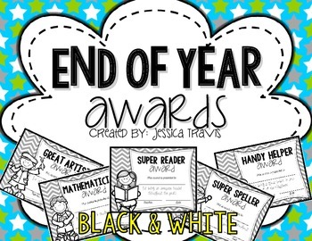 Preview of Freebie! {End-of-Year Awards} *Black & White*