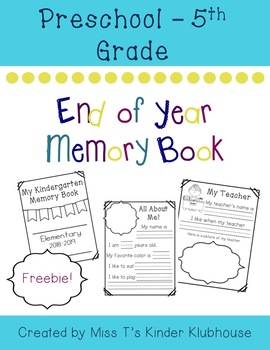 Memory Book-Preschool-Kindergarten