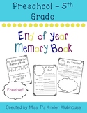 Freebie!! End of Year Memory Book