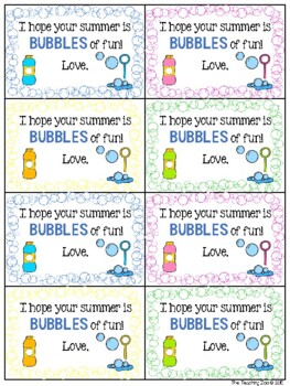 {Freebie} End of Year Summer Bubbles of Fun Tags by The Teaching Zoo