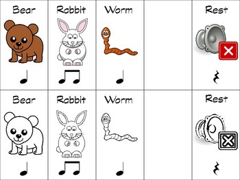 Freebie: Flashcards: Rhythm: Animal Pictures: Traditional Notation Only