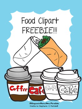 Preview of Freebie Free Food Clipart Bilingual Stars Mrs. Partida Clips