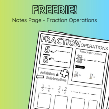 Preview of Freebie - Fraction Operations Notes