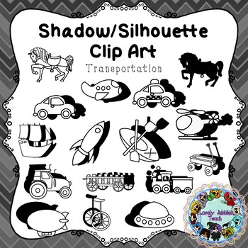 Preview of Freebie Friday 39: Shadow/Sihouette Clip Art Transportation Theme