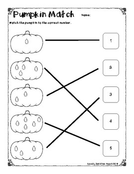 Freebie Friday 66: Pumpkin Number Match 1-10 by Lovely Jubblies Teach