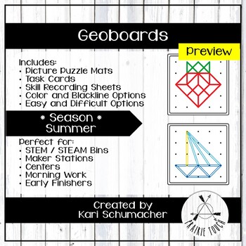 Preview of Freebie! Geoboards - Season - Summer Preview