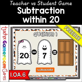 Preview of Freebie Ghostly Subtraction within 20 Powerpoint Game