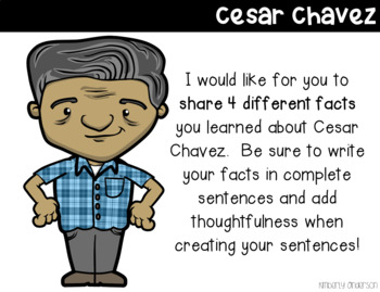 Preview of Freebie Google Slides: Cesar Chavez - Fact Web (Digital Resource)