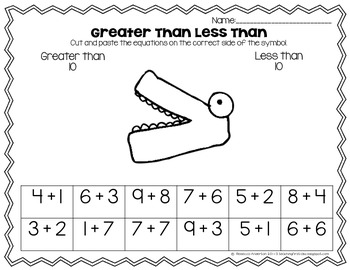 Freebie!! Greater Than Less Than Printable