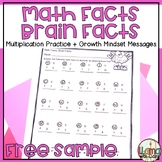 Growth Mindset Brain Facts Through Multiplication Practice Free