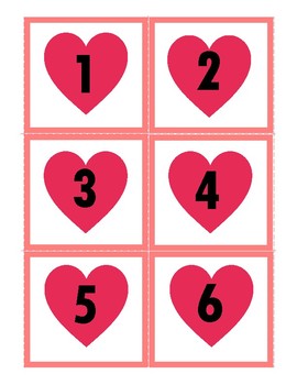 Preview of Freebie:   Hearts Number Cards 1-10 and  Matching Montessori Bead bars 1-10