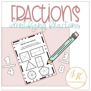 Preview of Freebie |Identifying Basic Fractions Introduction Worksheet| Distance Learning