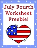 Freebie! July 4th Worksheet [Fourth of July Celebration]